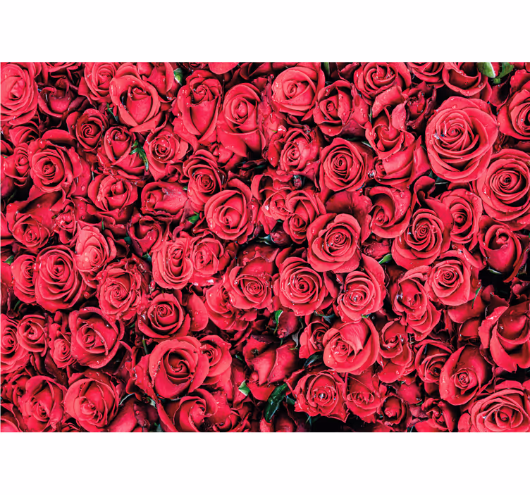 Rollo wohnzimmer rote blumen mit strukturiertem hintergrund - TenStickers