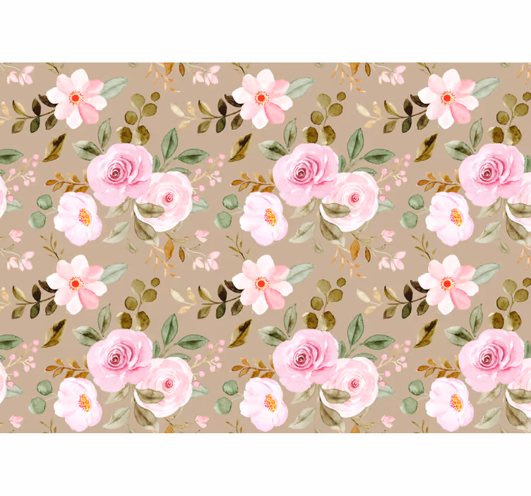 Rollo wohnzimmer mit vintage-beiger rosentextur - TenStickers