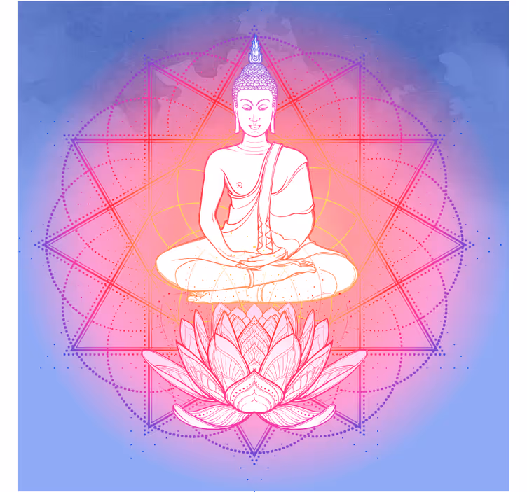 Rollo wohnzimmer mandala buddha meditierend - TenStickers
