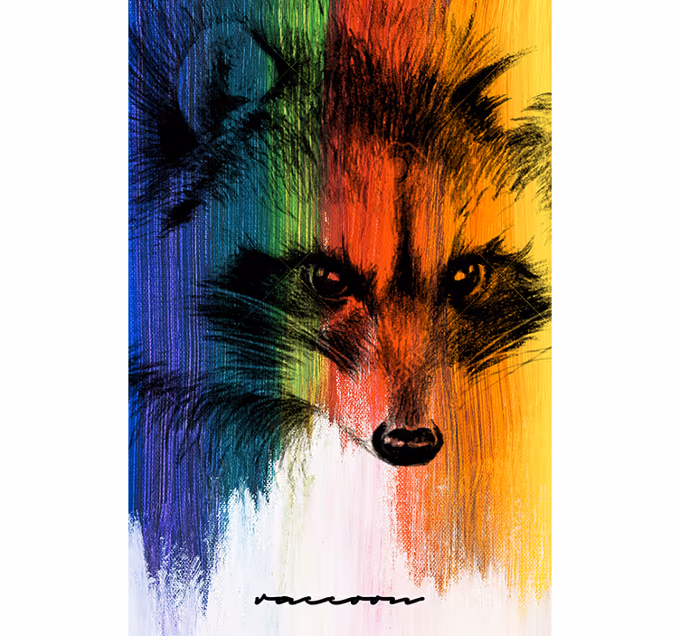 Rollo wohnzimmer regenbogen waschbär - TenStickers