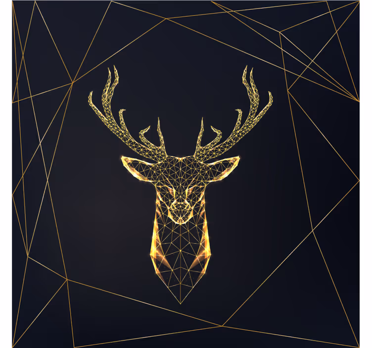 Rollo wohnzimmer geometrisches reh in gold - TenStickers