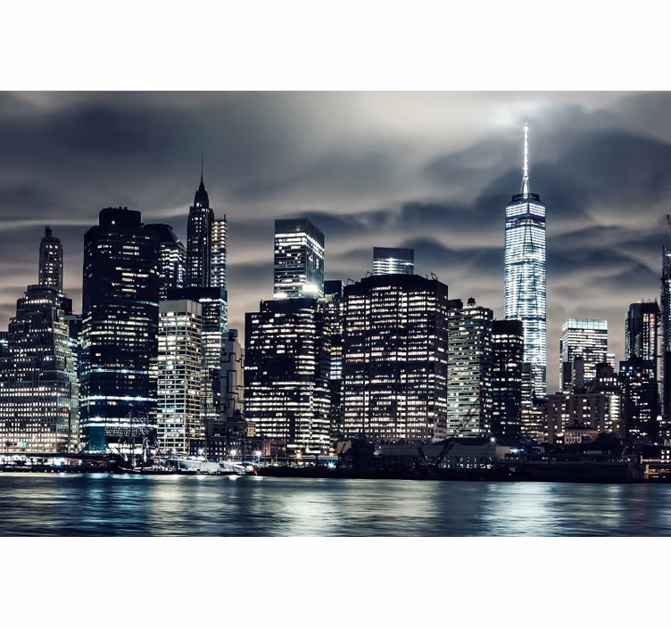 Rollo wohnzimmer new york bei nacht - TenStickers