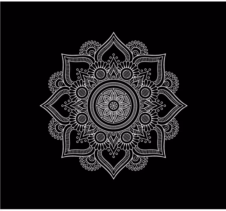 Rollo wohnzimmer mandala in schwarz und weiß - TenStickers