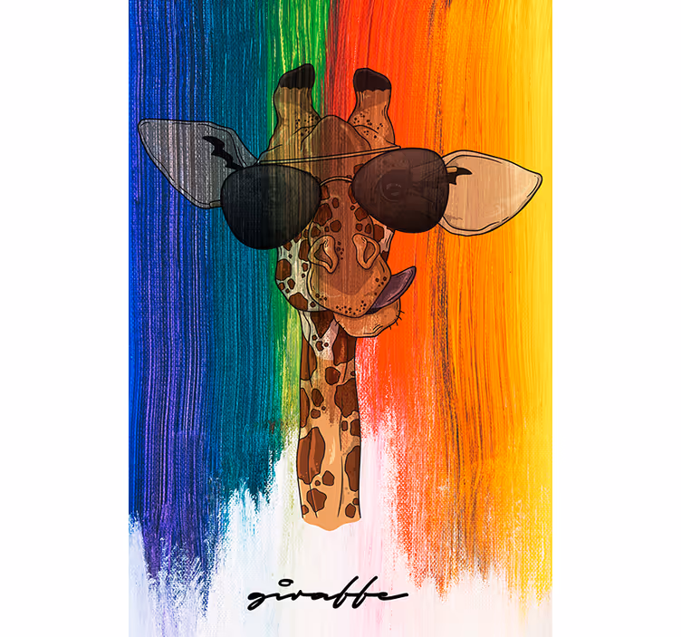 Rollo wohnzimmer regenbogen-giraffe - TenStickers