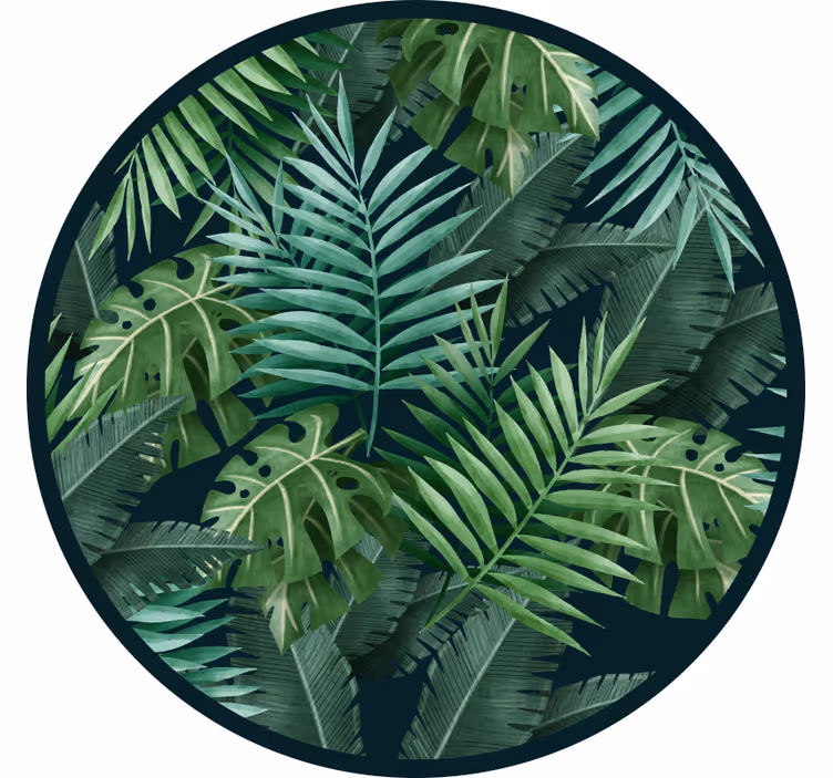 Rollo fenster grün mit kreisförmigen exotischen blättern - TenStickers