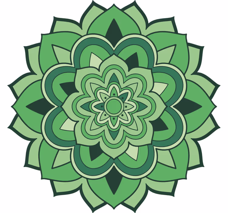 Rollo fenster grün mit grünem mandala - TenStickers