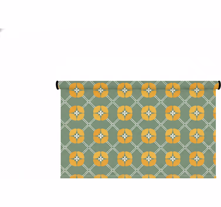 Rollo fenster grün mit vintage grünem blumenmuster - TenStickers