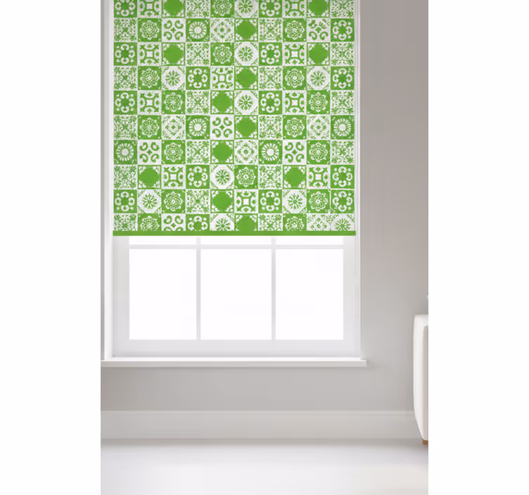 Rollo fenster grün in abstraktem grün und weiß - TenStickers