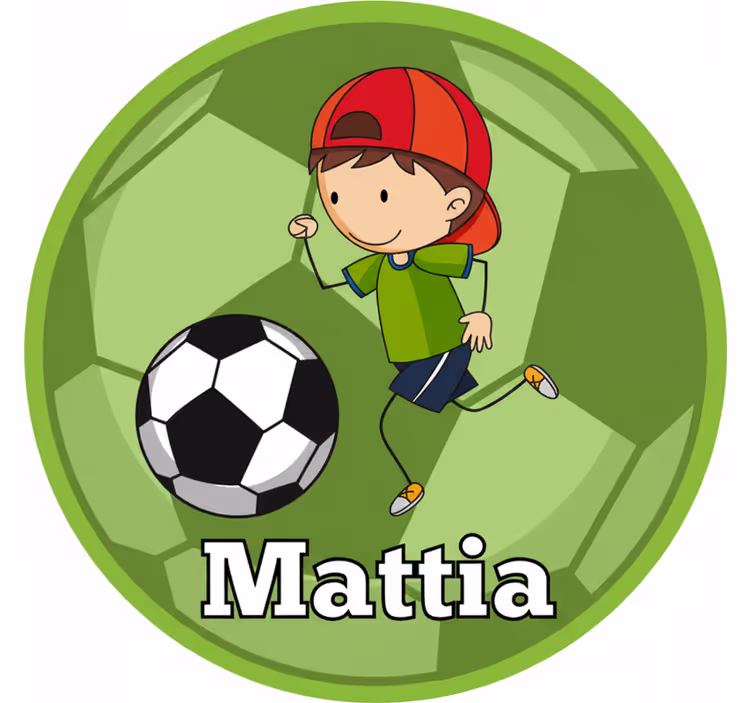 Rollo fenster grün im fußballdesign mit namen - TenStickers