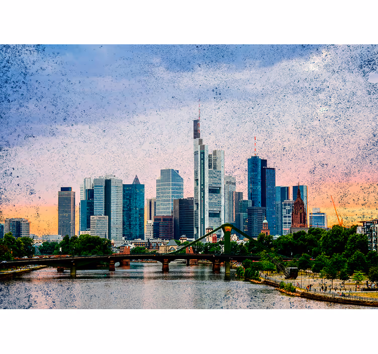 Rollo wohnzimmer mit frankfurt skyline design - TenStickers