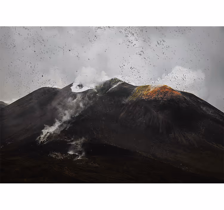Rollo wohnzimmer nebelige Ätna landschaft - TenStickers