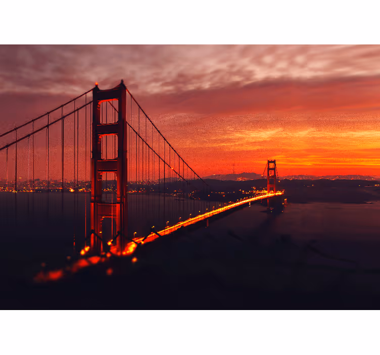 Rollo wohnzimmer golden gate mit rotem himmel - TenStickers