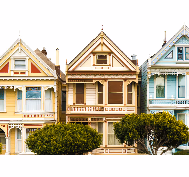 Rollo wohnzimmer im stil der vintagehäuser san franciscos - TenStickers