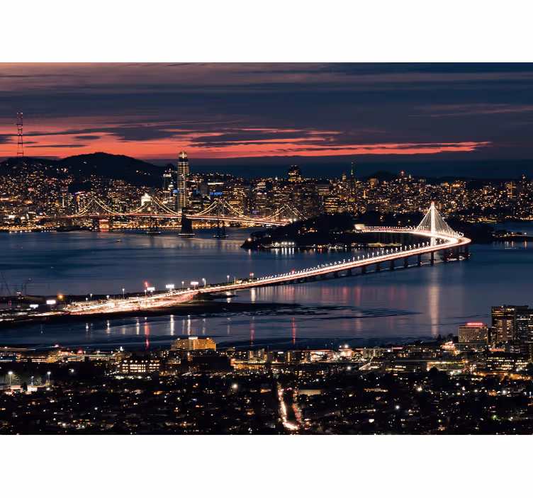 Rollo wohnzimmer san francisco am abend - TenStickers