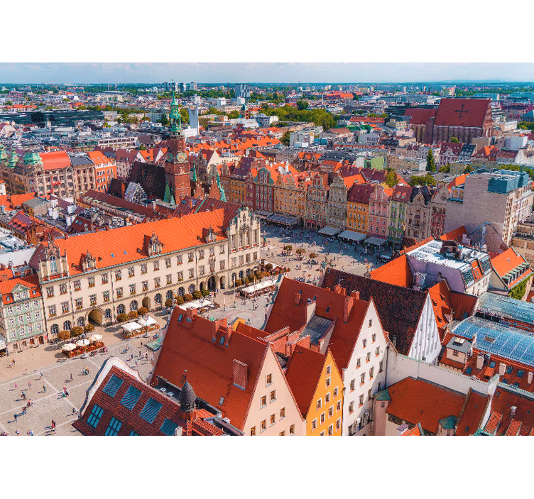 Rollo wohnzimmer mit wrocław panorama - TenStickers