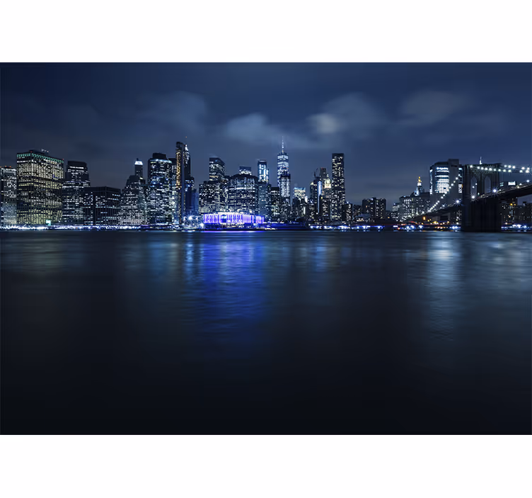 Rollo wohnzimmer blue manhattan bei nacht - TenStickers