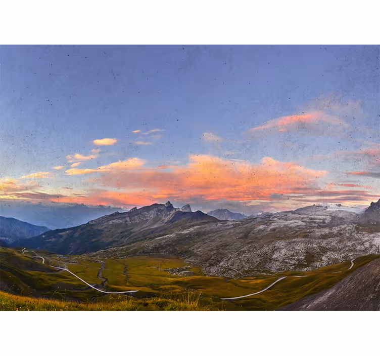 Rollo wohnzimmer schöner sonnenuntergang in den bergen - TenStickers
