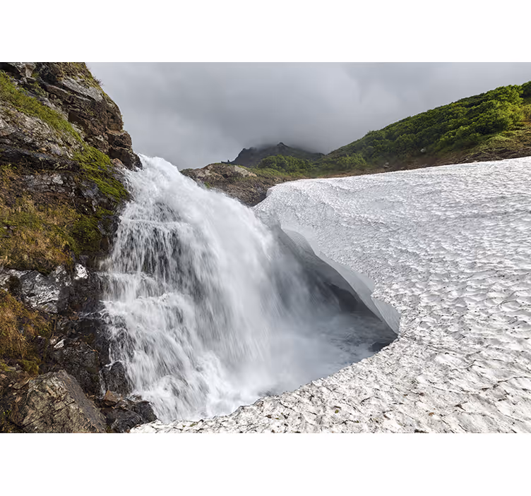 Rollo wohnzimmer wasserfall auf einem stein - TenStickers
