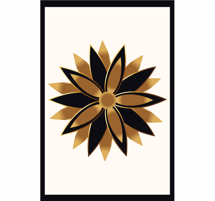 Rollo wohnzimmer mit goldenen blumen - TenStickers