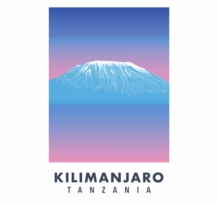 Rollo wohnzimmer kilimanjaro retro-leinwand - TenStickers