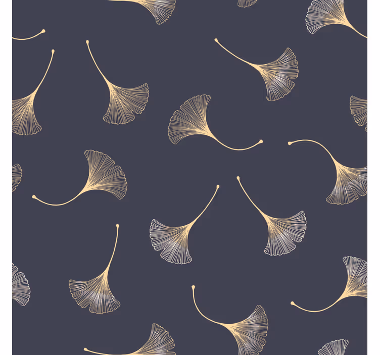 Rollo wohnzimmer ginkgo blatt marineblau & gold - TenStickers