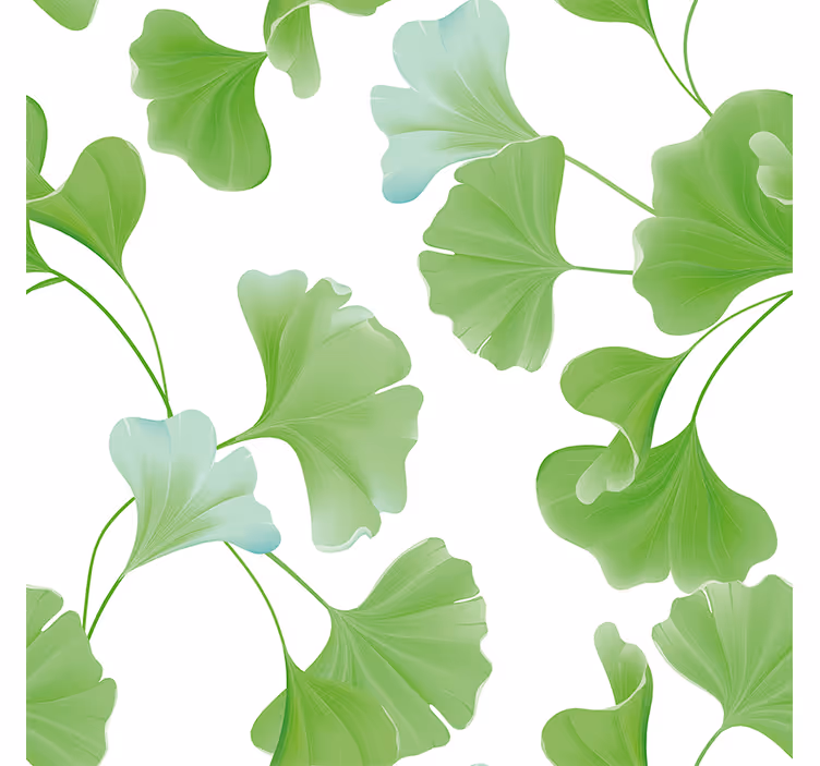 Rollo wohnzimmer mit grünen ginkgo-blättern - TenStickers