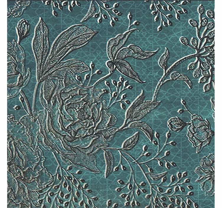 Rollo wohnzimmer mit orientalischer flora - TenStickers