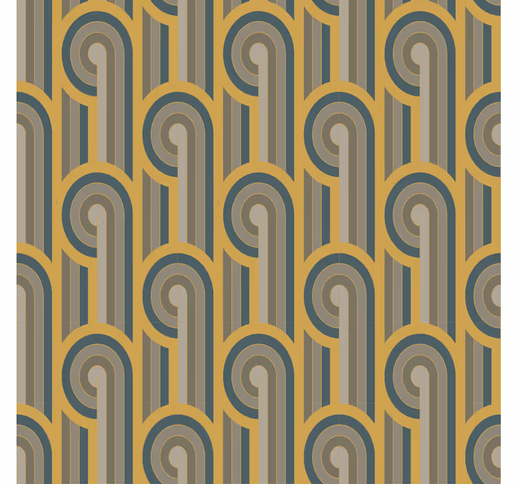 Rollo wohnzimmer mit geometrischen formen im art deco stil - TenStickers