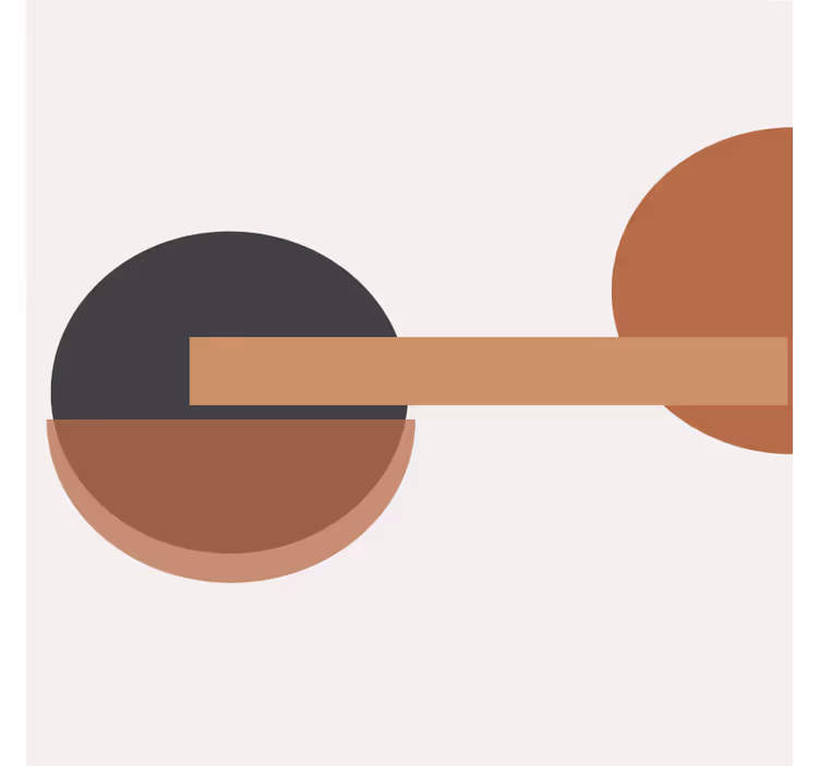 Rollo wohnzimmer mit kontrastiver geometrischer kunst - TenStickers