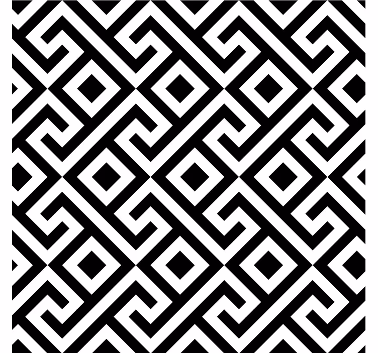 Rollo wohnzimmer mit schwarz-weißem geometrischem muster - TenStickers