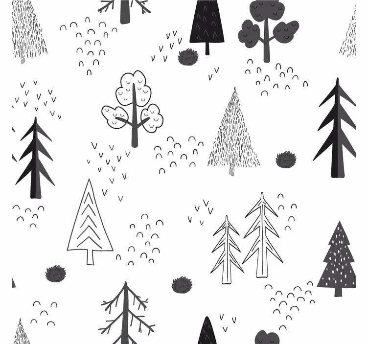 Rollo wohnzimmer weiße minimalistische bäume nordisch - TenStickers