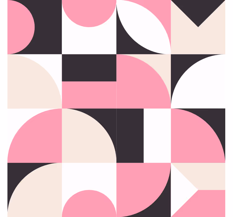 Rollo wohnzimmer mit pinkem geometrischem muster - TenStickers