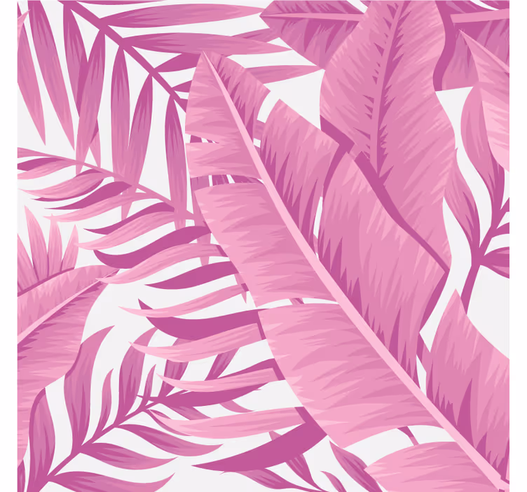 Rollo wohnzimmer mit tropischen rosa palmenblättern - TenStickers