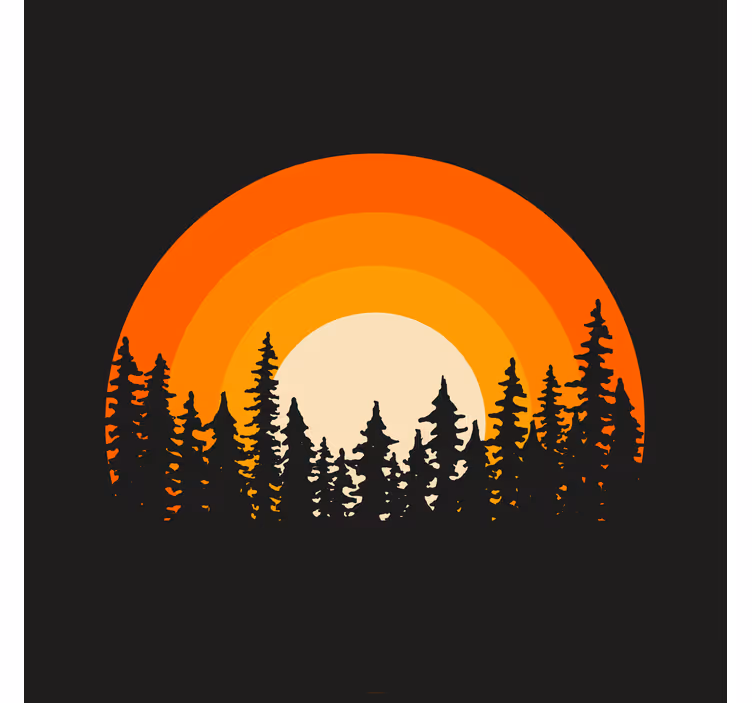 Rollo wohnzimmer dunkler wald sonnenaufgang - TenStickers