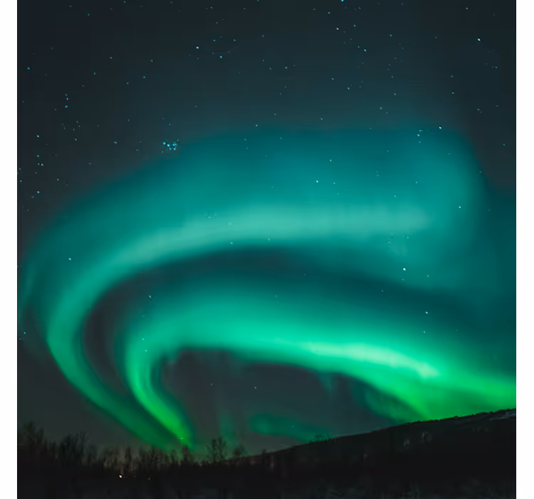 Rollo wohnzimmer schönes grünes nordlicht landschaft - TenStickers