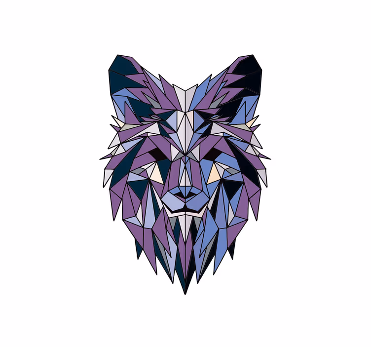 Rollo wohnzimmer geometrischer wolf - TenStickers