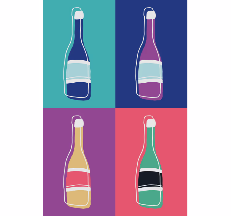 Rollo wohnzimmer pop-art abstrakte champagnerflaschen - TenStickers