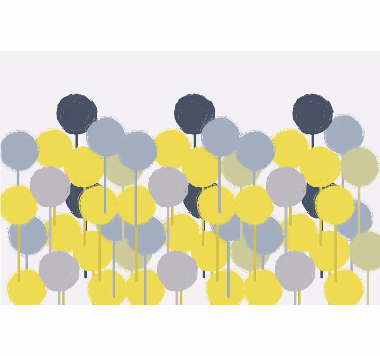 Rollo wohnzimmer mit minimalistischer kunst in gelb und grau - TenStickers