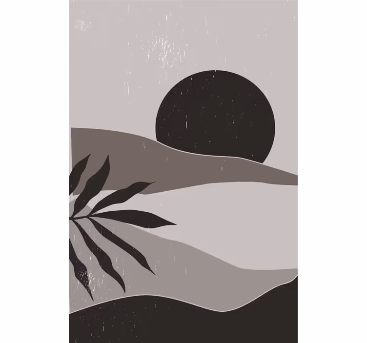 Rollo wohnzimmer schwarz-weiß sonnenuntergang wüste - TenStickers