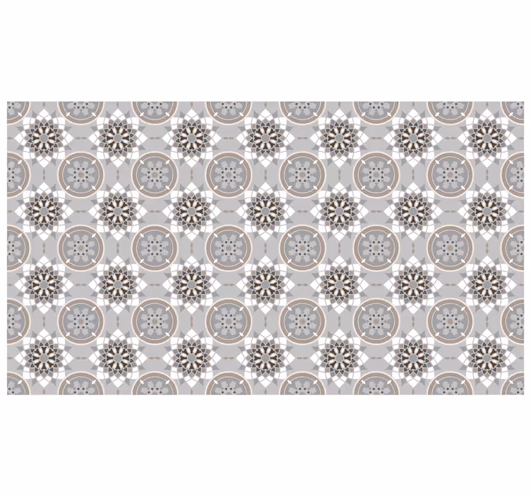 Rollo fenster grau mit blumenfliesen für den boden - TenStickers