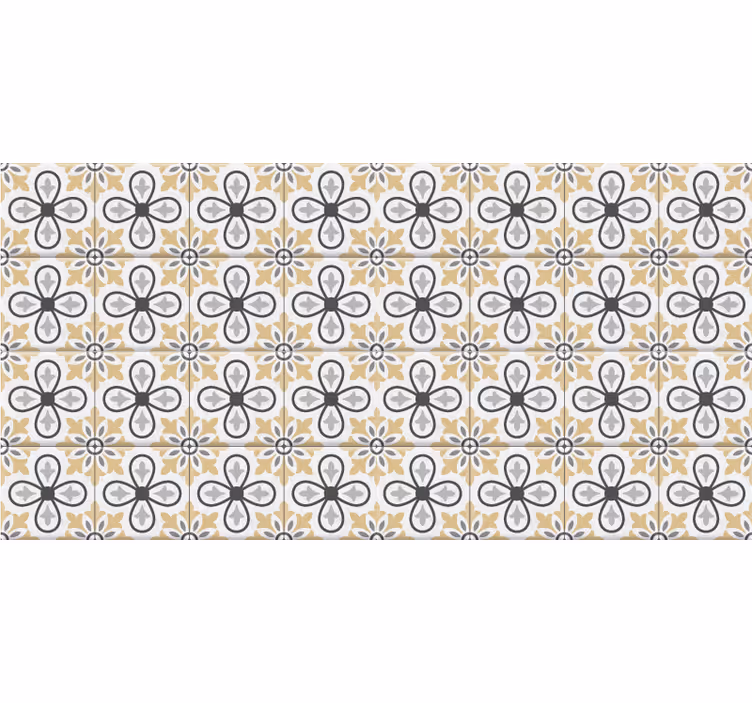 Rollo fenster beige für retro fliesen in der küche - TenStickers