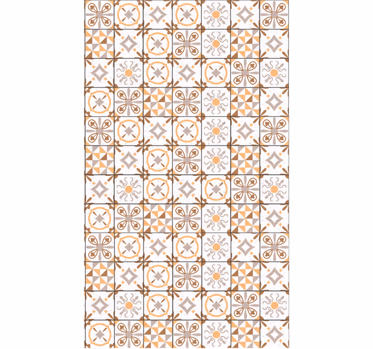Rollo fenster beige mit braunem quadratmuster - TenStickers