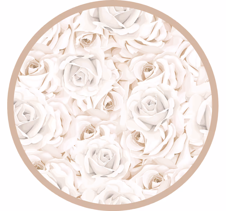 Rollo fenster beige mit eleganten weißen rosen - TenStickers