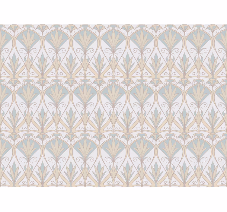 Rollo fenster beige mit botanischem retro-blumenmuster - TenStickers