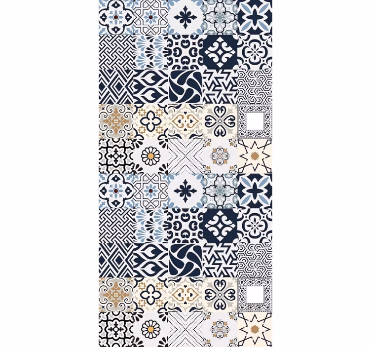 Rollo fenster beige mit blauen fliesen - TenStickers