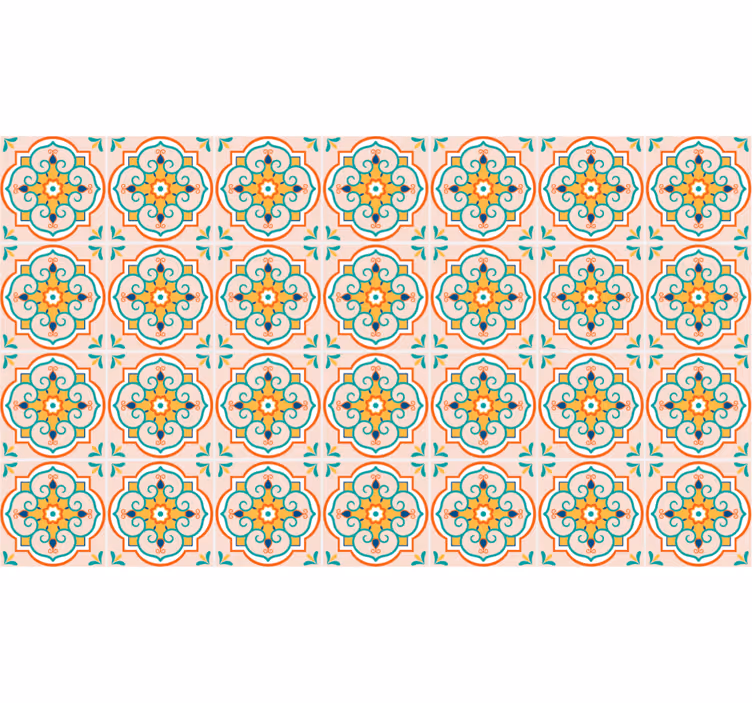 Rollo fenster beige quadratisches farbenfrohes design - TenStickers