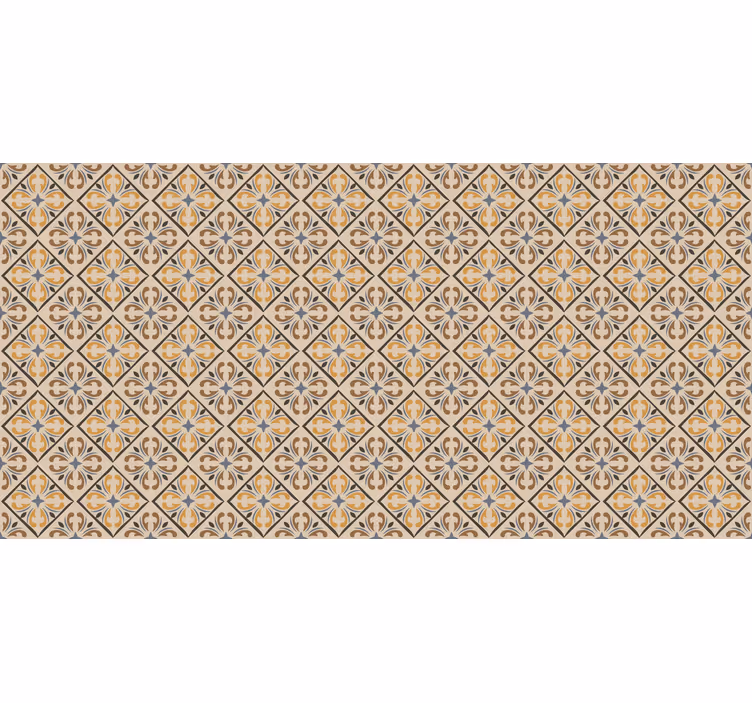 Rollo fenster beige mit gold-blauem barockmuster - TenStickers