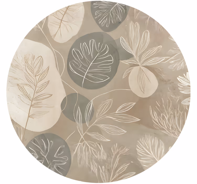 Rollo fenster beige neutrales botanisches abstract - TenStickers