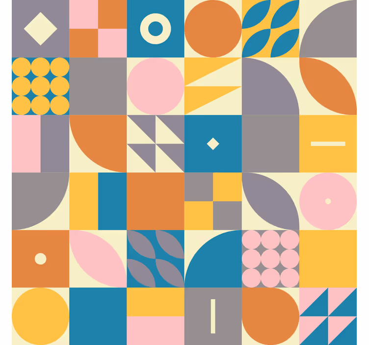Rollo fenster vintage im retro geometrischen stil - TenStickers