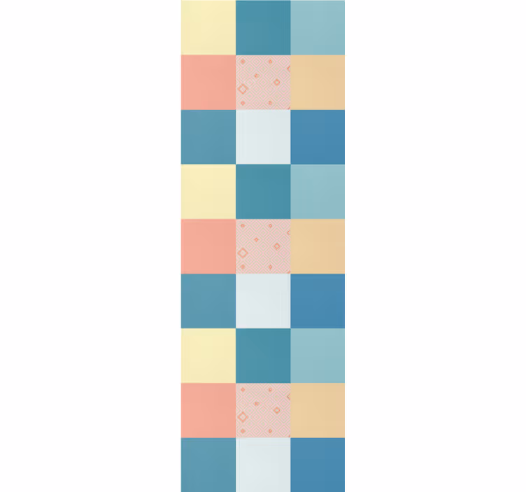 Rollo fenster vintage mit buntem retro patchwork - TenStickers